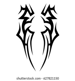 Tattoo tribal vector design. Simple logo. Individual designer isolated element for decorating the body of women, men and girls arm, leg and other body parts. Abstract illustration.