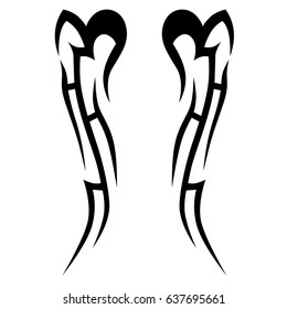 Tattoo tribal vector design. Simple logo. Individual designer isolated element for decorating the body of women, men and girls arm, leg and other body parts. Abstract illustration.