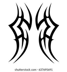 Tattoo tribal vector design. Simple logo. Individual designer isolated element for decorating the body of women, men and girls arm, leg and other body parts. Abstract illustration.