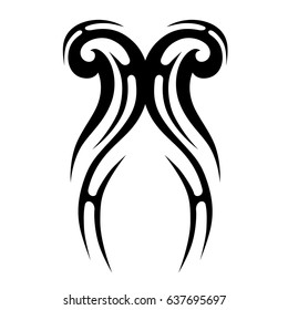 Tattoo tribal vector design. Simple logo. Individual designer isolated element for decorating the body of women, men and girls arm, leg and other body parts. Abstract illustration.