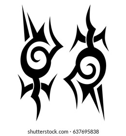 Tattoo tribal vector design. Simple logo. Individual designer isolated element for decorating the body of women, men and girls arm, leg and other body parts. Abstract illustration.