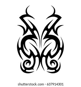Tattoo tribal vector design. Simple logo. Individual designer isolated element for decorating the body of women, men and girls arm, leg and other body parts. Abstract illustration.