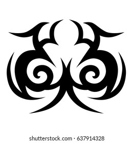 Tattoo tribal vector design. Simple logo. Individual designer isolated element for decorating the body of women, men and girls arm, leg and other body parts. Abstract illustration.