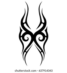 Tattoo tribal vector design. Simple logo. Individual designer isolated element for decorating the body of women, men and girls arm, leg and other body parts. Abstract illustration.