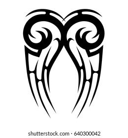Tattoo tribal vector design. Simple logo. Individual designer isolated element for decorating the body of women, men and girls arm, leg and other body parts. Abstract illustration.
