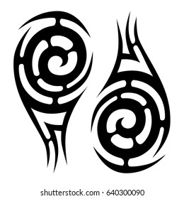 Tattoo tribal vector design. Simple logo. Individual designer isolated element for decorating the body of women, men and girls arm, leg and other body parts. Abstract illustration.