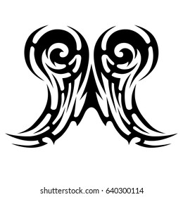 Tattoo tribal vector design. Simple logo. Individual designer isolated element for decorating the body of women, men and girls arm, leg and other body parts. Abstract illustration.