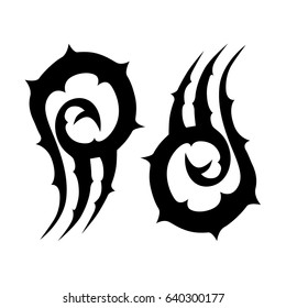 Tattoo tribal vector design. Simple logo. Individual designer isolated element for decorating the body of women, men and girls arm, leg and other body parts. Abstract illustration.