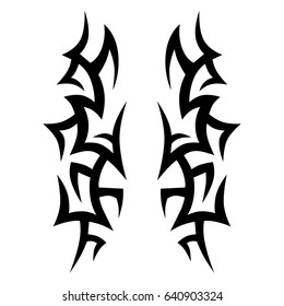Tattoo tribal vector design. Simple logo. Individual designer isolated element for decorating the body of women, men and girls arm, leg and other body parts. Abstract illustration.