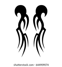 Tattoo tribal vector design. Simple logo. Individual designer isolated element for decorating the body of women, men and girls arm, leg and other body parts. Abstract illustration.