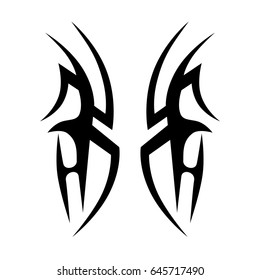 Tattoo tribal vector design. Simple logo. Individual designer isolated element for decorating the body of women, men and girls arm, leg and other body parts. Abstract illustration.