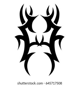 Tattoo tribal vector design. Simple logo. Individual designer isolated element for decorating the body of women, men and girls arm, leg and other body parts. Abstract illustration.