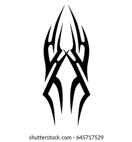 Tattoo tribal vector design. Simple logo. Individual designer isolated element for decorating the body of women, men and girls arm, leg and other body parts. Abstract illustration.