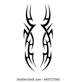 Tattoo tribal vector design. Simple logo. Individual designer isolated element for decorating the body of women, men and girls arm, leg and other body parts. Abstract illustration.