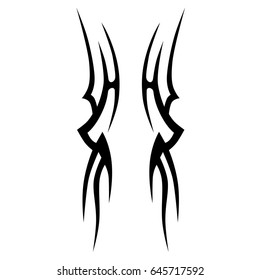Tattoo tribal vector design. Simple logo. Individual designer isolated element for decorating the body of women, men and girls arm, leg and other body parts. Abstract illustration.