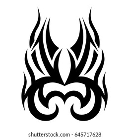 Tattoo tribal vector design. Simple logo. Individual designer isolated element for decorating the body of women, men and girls arm, leg and other body parts. Abstract illustration.