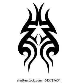Tattoo tribal vector design. Simple logo. Individual designer isolated element for decorating the body of women, men and girls arm, leg and other body parts. Abstract illustration.