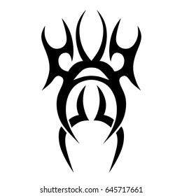 Tattoo tribal vector design. Simple logo. Individual designer isolated element for decorating the body of women, men and girls arm, leg and other body parts. Abstract illustration.