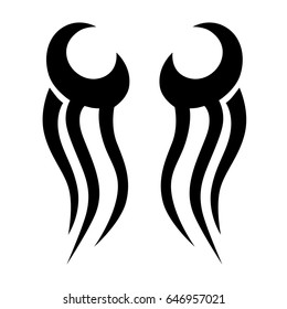 Tattoo tribal vector design. Simple logo. Individual designer isolated element for decorating the body of women, men and girls arm, leg and other body parts. Abstract illustration.