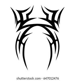 Tattoo tribal vector design. Simple logo. Individual designer isolated element for decorating the body of women, men and girls arm, leg and other body parts. Abstract illustration.