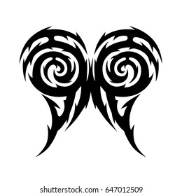 Tattoo tribal vector design. Simple logo. Individual designer isolated element for decorating the body of women, men and girls arm, leg and other body parts. Abstract illustration.