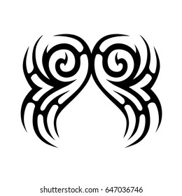 Tattoo tribal vector design. Simple logo. Individual designer isolated element for decorating the body of women, men and girls arm, leg and other body parts. Abstract illustration.
