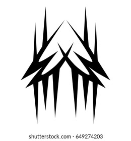 Tattoo tribal vector design. Simple logo. Individual designer isolated element for decorating the body of women, men and girls arm, leg and other body parts. Abstract illustration.