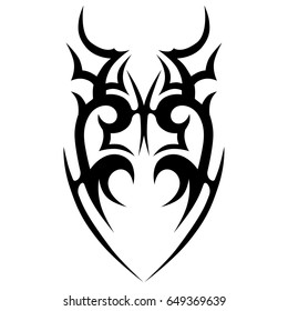 Tattoo tribal vector design. Simple logo. Individual designer isolated element for decorating the body of women, men and girls arm, leg and other body parts. Abstract illustration.