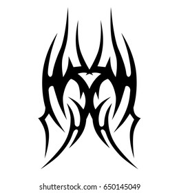 Tattoo tribal vector design. Simple logo. Individual designer isolated element for decorating the body of women, men and girls arm, leg and other body parts. Abstract illustration.