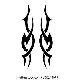 Tattoo tribal vector design. Simple logo. Individual designer isolated element for decorating the body of women, men and girls arm, leg and other body parts. Abstract illustration.