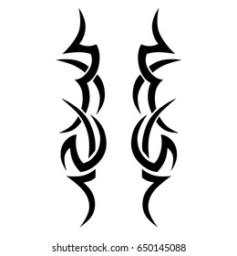 Tattoo tribal vector design. Simple logo. Individual designer isolated element for decorating the body of women, men and girls arm, leg and other body parts. Abstract illustration.