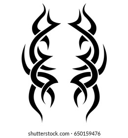 Tattoo tribal vector design. Simple logo. Individual designer isolated element for decorating the body of women, men and girls arm, leg and other body parts. Abstract illustration.
