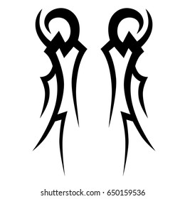 Tattoo tribal vector design. Simple logo. Individual designer isolated element for decorating the body of women, men and girls arm, leg and other body parts. Abstract illustration.