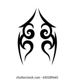 Tattoo tribal vector design. Simple logo. Individual designer isolated element for decorating the body of women, men and girls arm, leg and other body parts. Abstract illustration.