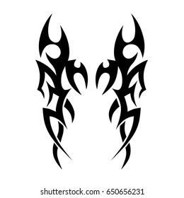 Tattoo tribal vector design. Simple logo. Individual designer isolated element for decorating the body of women, men and girls arm, leg and other body parts. Abstract illustration.