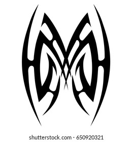 Tattoo tribal vector design. Simple logo. Individual designer isolated element for decorating the body of women, men and girls arm, leg and other body parts. Abstract illustration.
