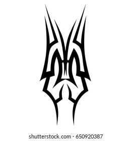 Tattoo tribal vector design. Simple logo. Individual designer isolated element for decorating the body of women, men and girls arm, leg and other body parts. Abstract illustration.