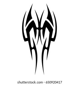 Tattoo tribal vector design. Simple logo. Individual designer isolated element for decorating the body of women, men and girls arm, leg and other body parts. Abstract illustration.