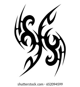 Tattoo tribal vector design. Simple logo. Individual designer isolated element for decorating the body of women, men and girls arm, leg and other body parts. Abstract illustration.