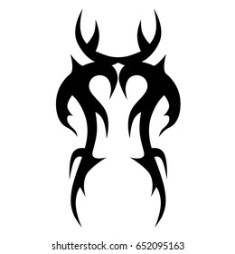 Tattoo tribal vector design. Simple logo. Individual designer isolated element for decorating the body of women, men and girls arm, leg and other body parts. Abstract illustration.