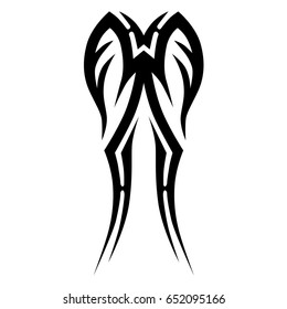 Tattoo tribal vector design. Simple logo. Individual designer isolated element for decorating the body of women, men and girls arm, leg and other body parts. Abstract illustration.