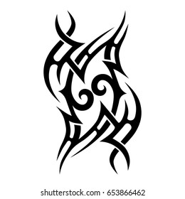 Tattoo tribal vector design. Simple logo. Individual designer isolated element for decorating the body of women, men and girls arm, leg and other body parts. Abstract illustration.