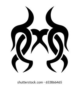 Tattoo tribal vector design. Simple logo. Individual designer isolated element for decorating the body of women, men and girls arm, leg and other body parts. Abstract illustration.