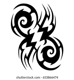 Tattoo tribal vector design. Simple logo. Individual designer isolated element for decorating the body of women, men and girls arm, leg and other body parts. Abstract illustration.