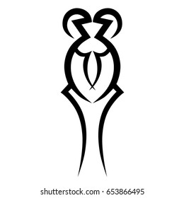 Tattoo tribal vector design. Simple logo. Individual designer isolated element for decorating the body of women, men and girls arm, leg and other body parts. Abstract illustration.