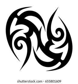 Tattoo tribal vector design. Simple logo. Individual designer isolated element for decorating the body of women, men and girls arm, leg and other body parts. Abstract illustration.