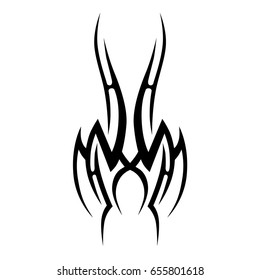Tattoo tribal vector design. Simple logo. Individual designer isolated element for decorating the body of women, men and girls arm, leg and other body parts. Abstract illustration.