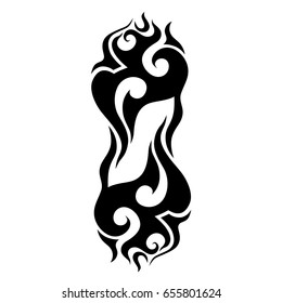 Tattoo tribal vector design. Simple logo. Individual designer isolated element for decorating the body of women, men and girls arm, leg and other body parts. Abstract illustration.