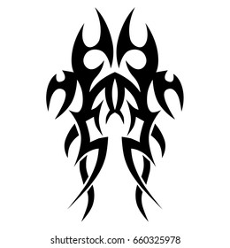 Tattoo tribal vector design. Simple logo. Individual designer isolated element for decorating the body of women, men and girls arm, leg and other body parts. Abstract illustration.