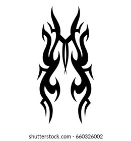 Tattoo tribal vector design. Simple logo. Individual designer isolated element for decorating the body of women, men and girls arm, leg and other body parts. Abstract illustration.